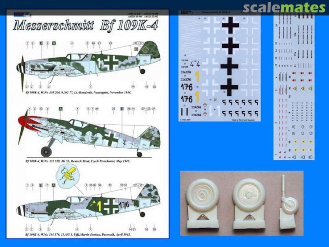 Boxart Messerschmitt Bf109K-4 Part II incl. resin wheels AMLD32002 AML