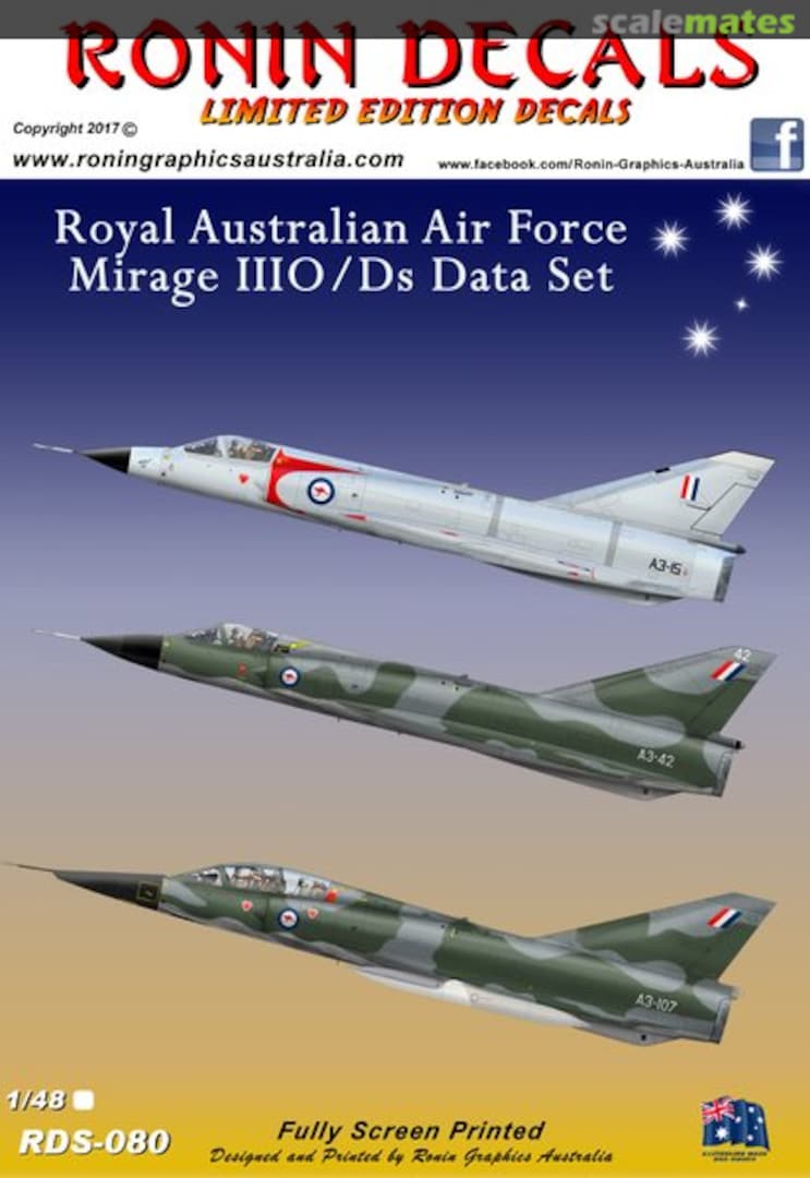 Boxart RAAF Mirage IIIO/D Data RDS-080 Ronin Decals