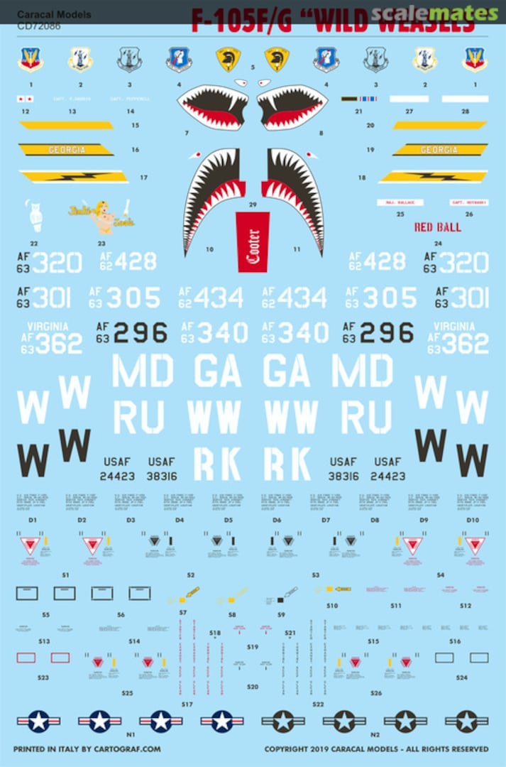 Boxart F-105F/G "Wild Weasels" CD72086 Caracal Models