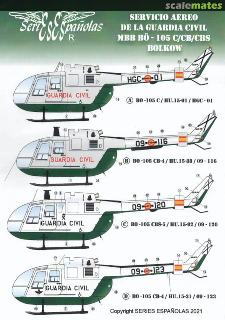 Boxart MBB BÖ-105 C/CB/CBS BOLKOW SE3672 Series Españolas
