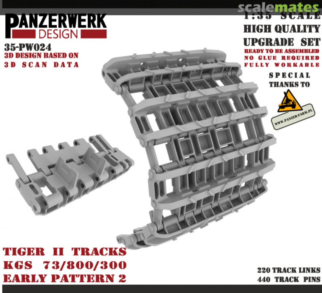 Boxart Tiger II Tracks Kgs 73/800/300 Early Pattern 2 35-PW024 Panzerwerk design