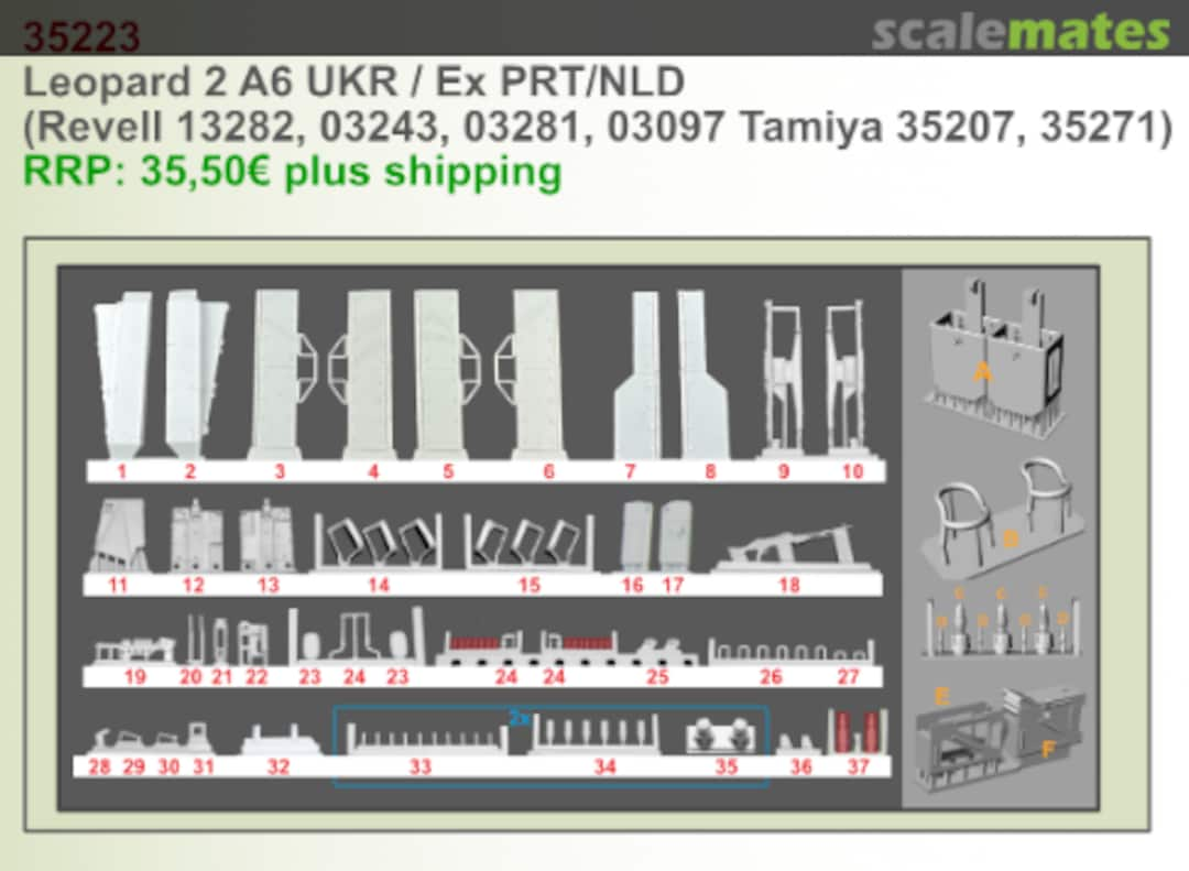 Boxart Leopard 2 A6 UKR / Ex PRT/NLD conversion set 35223 Perfect Scale Modellbau