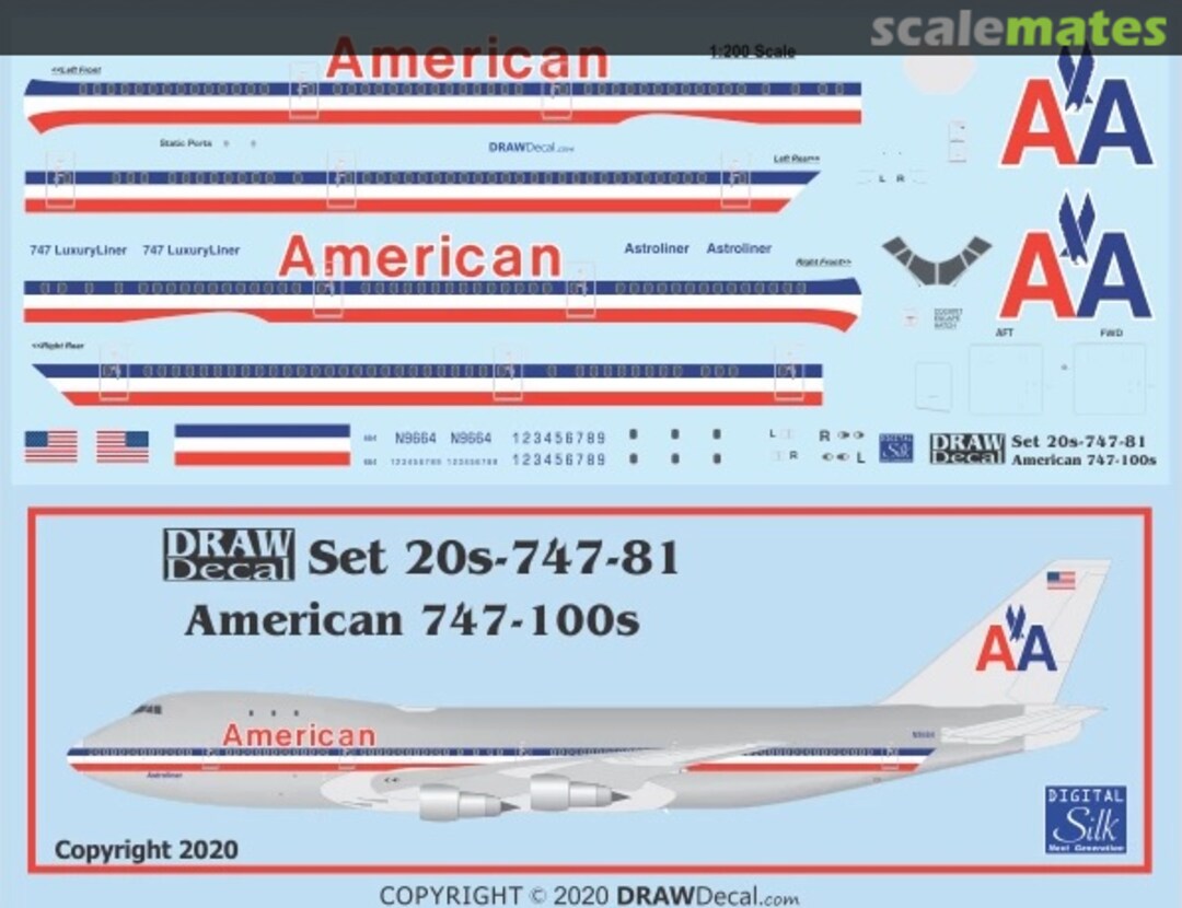 Boxart American Airlines 747-100s 20-747-81 Draw Decal