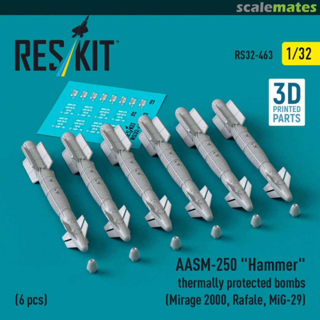 Boxart AASM-250 Hammer thermally protected bombs (6 pcs) RS32-0463 ResKit