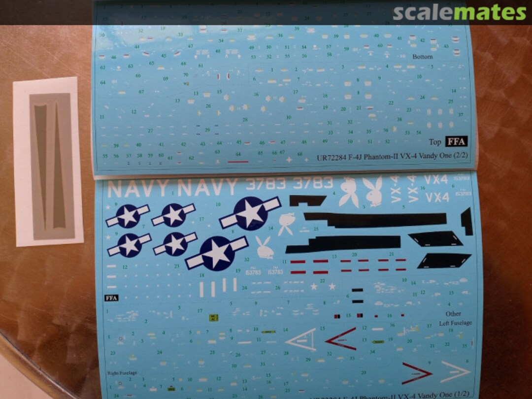 Contents  F-4J Phantom-II VX-4 Vandy One with stencils. UR72284 UpRise Decal Serbia