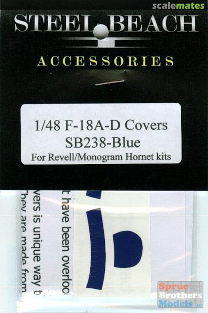 Boxart F-18A F-18B F-18C F-18D Hornet Blue FOD Covers 49038 Steel Beach