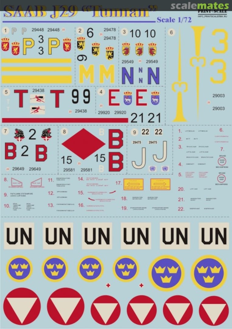 Boxart SAAB J29 Tunnan 72-038 Print Scale