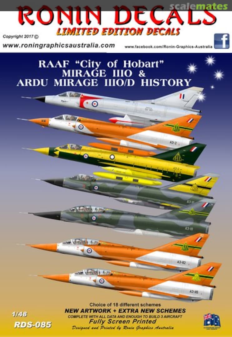 Boxart RAAF ARDU Mirage IIIO/D History RDS-085 Ronin Decals