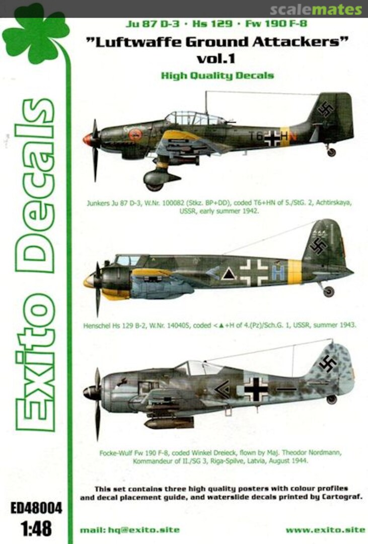 Boxart Luftwaffe Ground Attackers vol.1 ED48004 Exito Decals