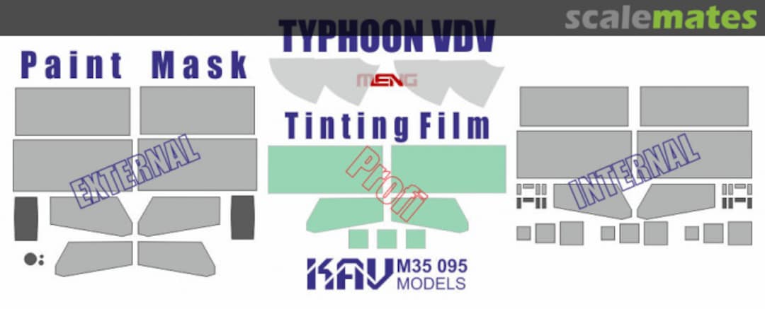 Boxart K-4386 Typhoon VDV masks and tinting film KAV M35 095 KAV models