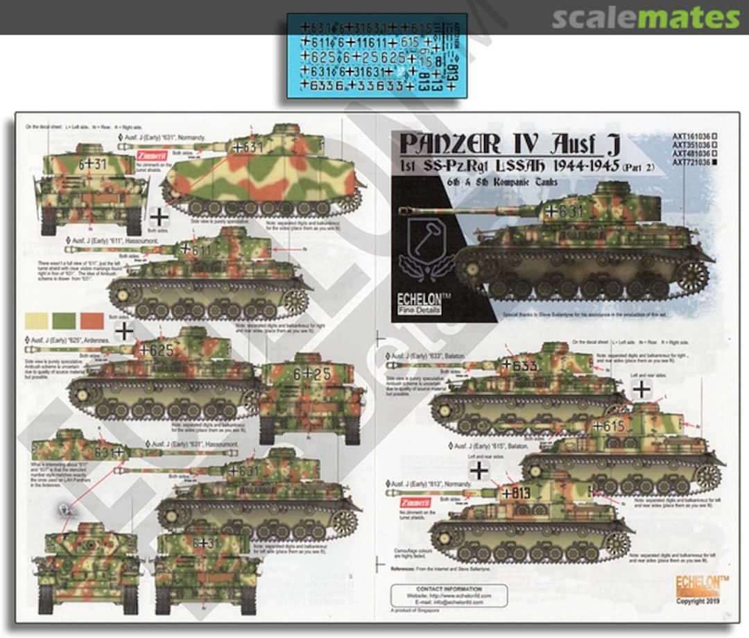 Boxart LAH Panzer IV Ausf. Js 1944-1945 (Pt 2) AXT721036 Echelon Fine Details