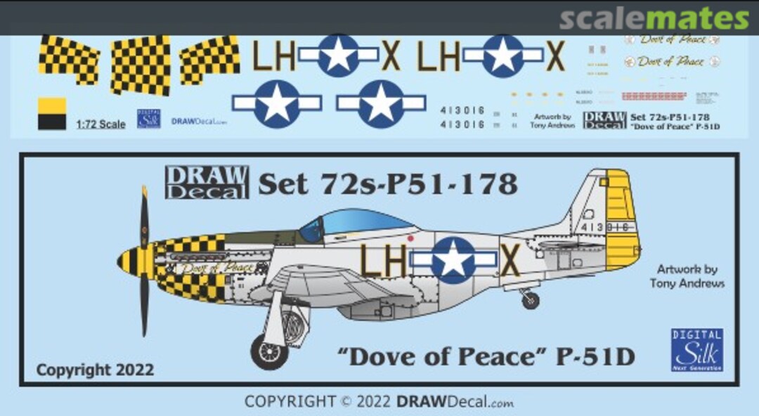 Boxart “Dove of Peace” P-51D 72-P51-178 Draw Decal