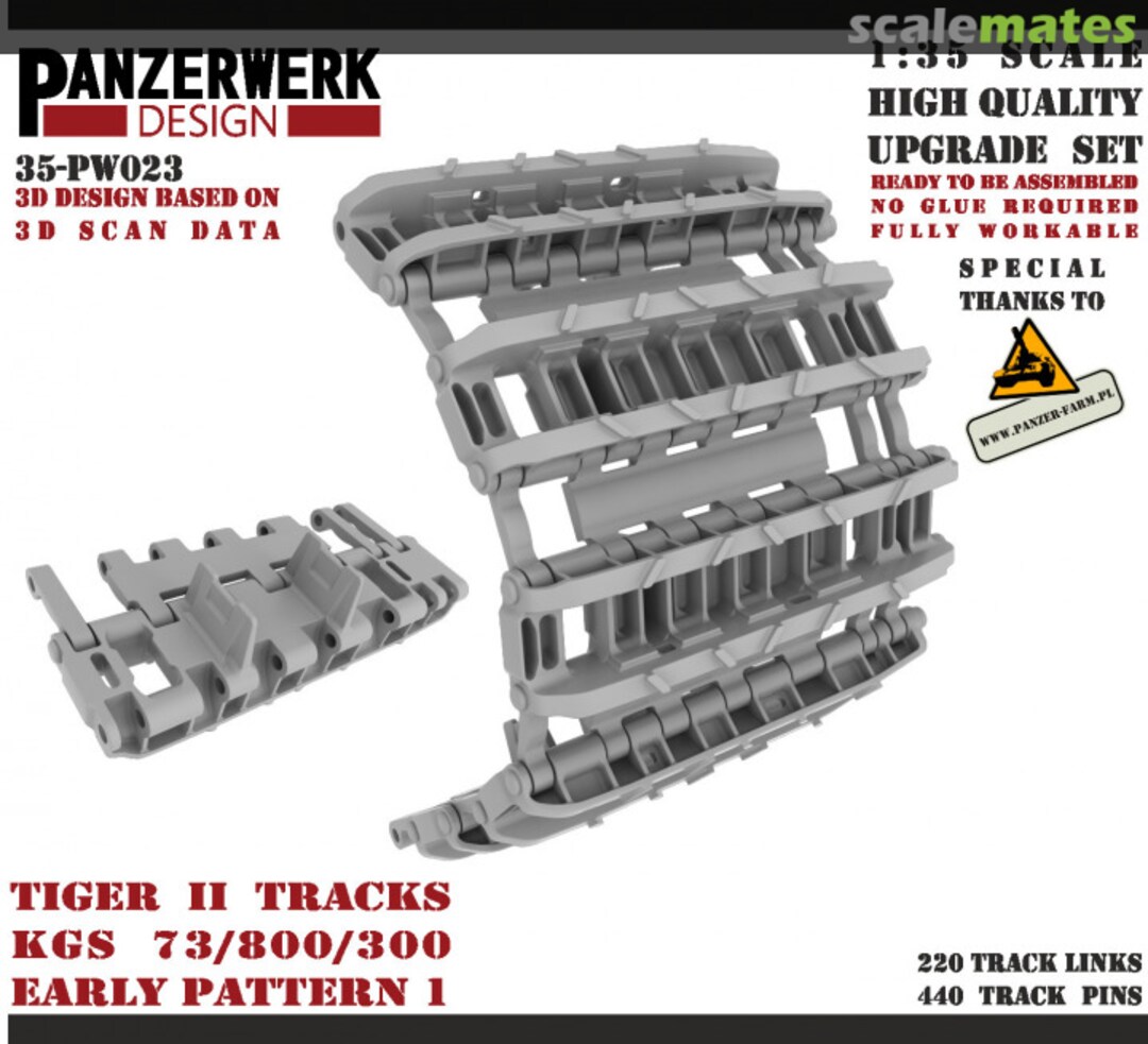 Boxart Tiger II Tracks Kgs 73/800/300 Early Pattern 1 35-PW023 Panzerwerk design