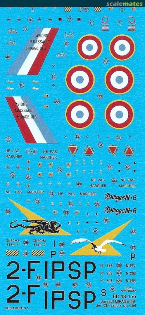 Boxart Dassault Mirage IIIB BD 48-156 Berna Decals