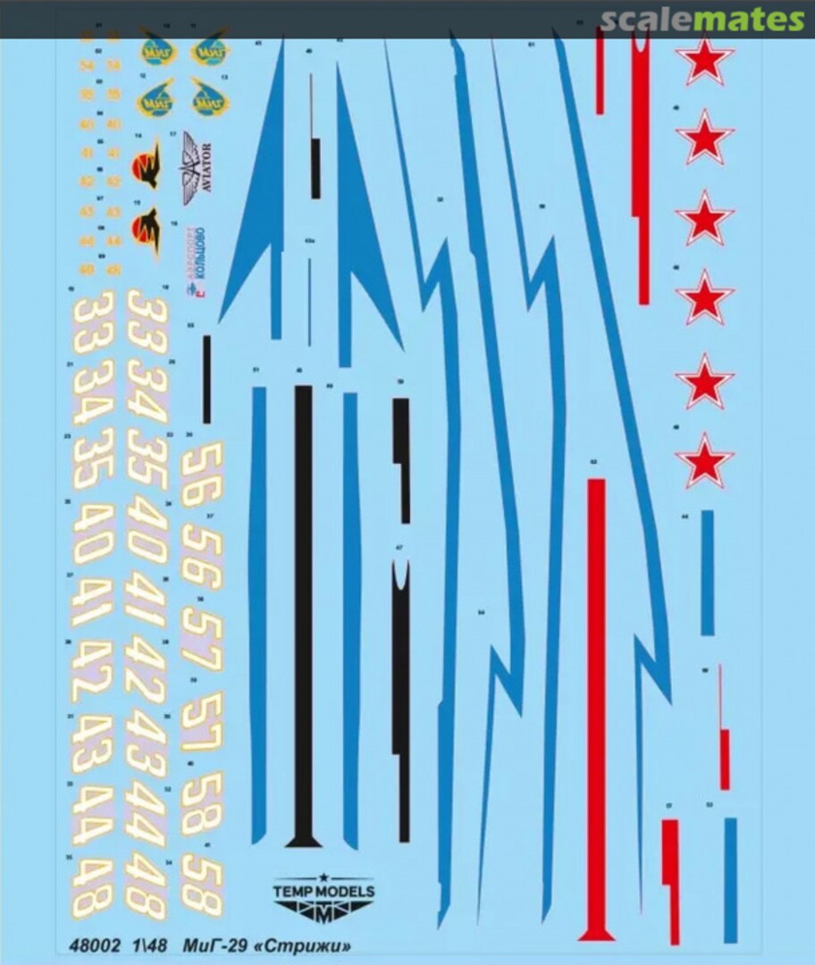 Boxart MIG-29 "SWIFTS" 48002 Tempmodels