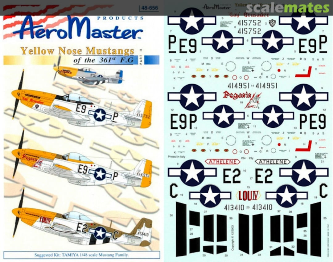 Boxart Yellow Nose Mustangs of the 361st F.G 48-656 AeroMaster