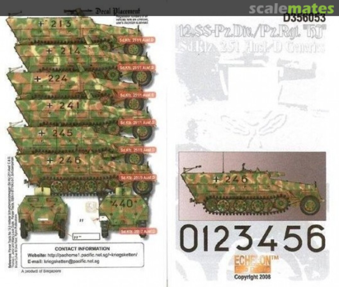 Boxart 12 SS Pz.Div./Pz.Rgt. HJ Sd.Kfz. 251 Ausf. D D356053 Echelon Fine Details