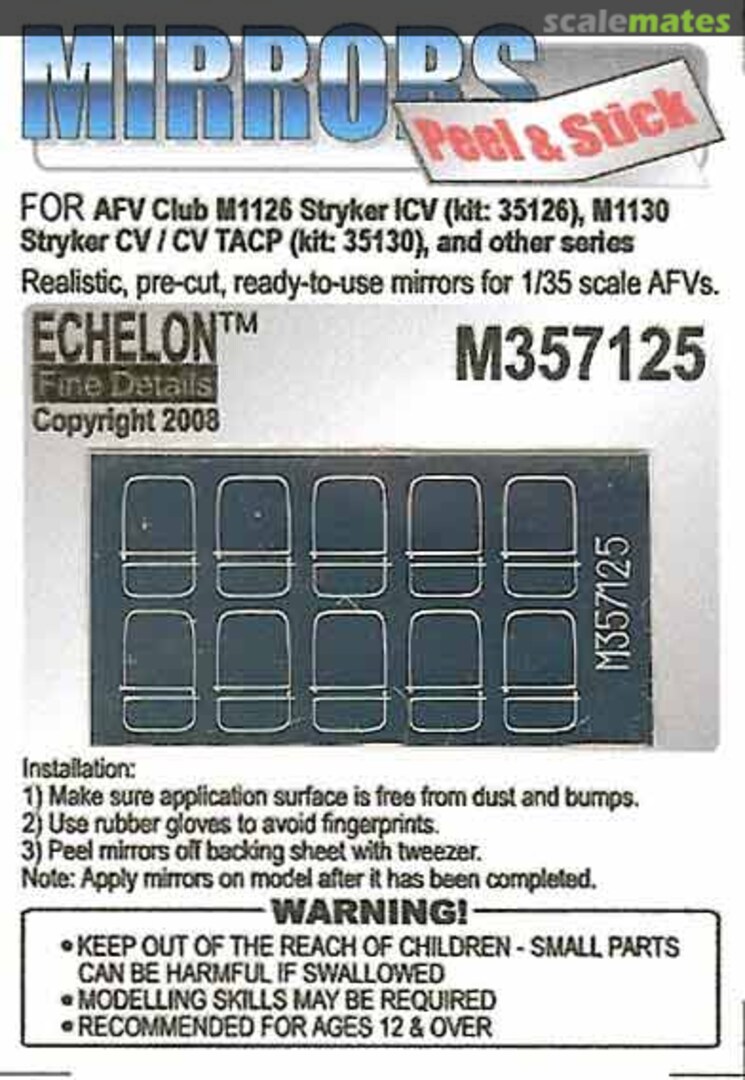 Boxart Stryker ICV/CV/CV TACP Mirrors M357125 Echelon Fine Details