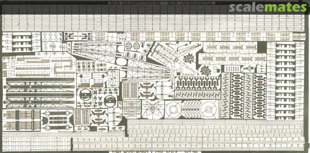 Boxart USS North Carolina & Washington Battleship Detail-up set (1 Photo-Etched sheet) 760 Tom's Modelworks