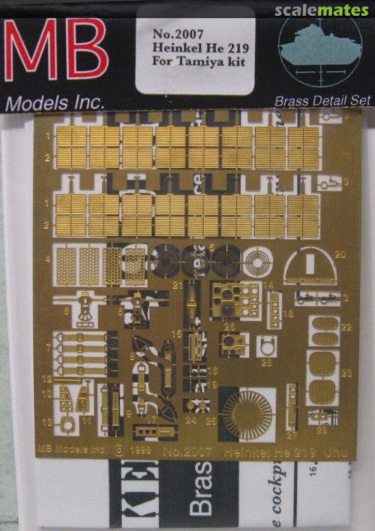 Boxart Heinkel He 219 Brass Detail Set 2007 MB Models