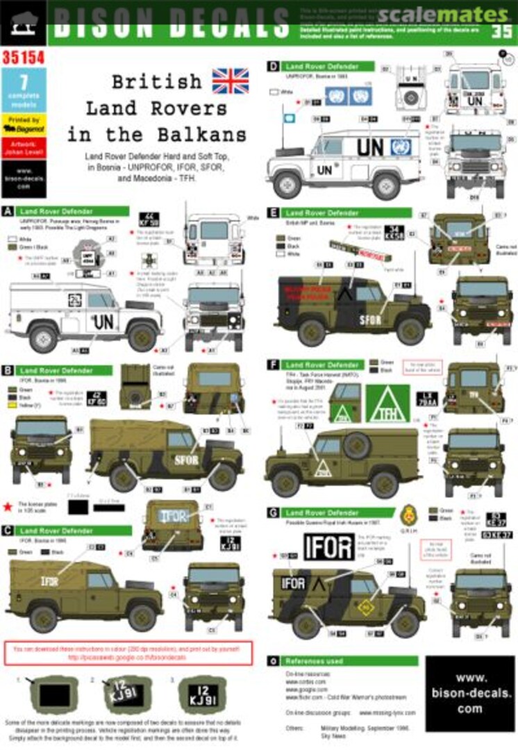 Boxart British Land Rovers in the Balkans 35154 Bison Decals