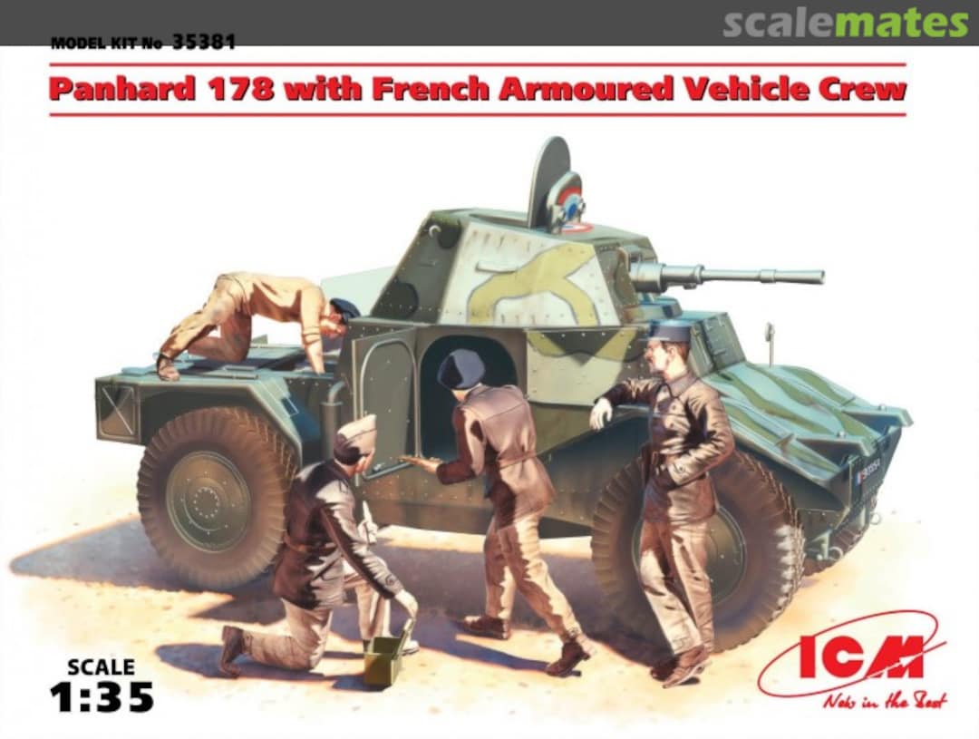 Boxart Panhard 178 with French Armoured Vehicle Crew 35381 ICM