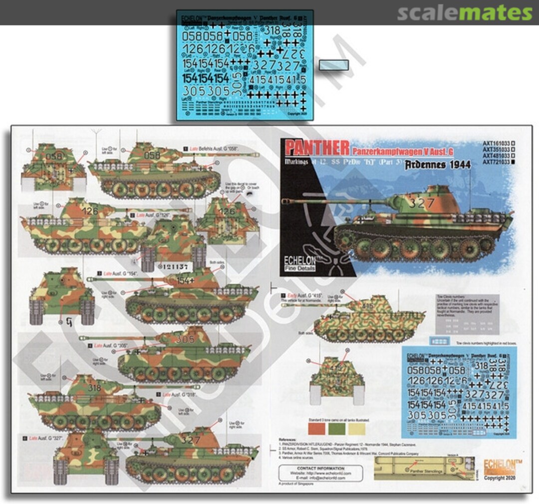 Boxart 12. SS-Pz.Div. Panthers (Pt3) Ardennes 1944 AXT721033 Echelon Fine Details