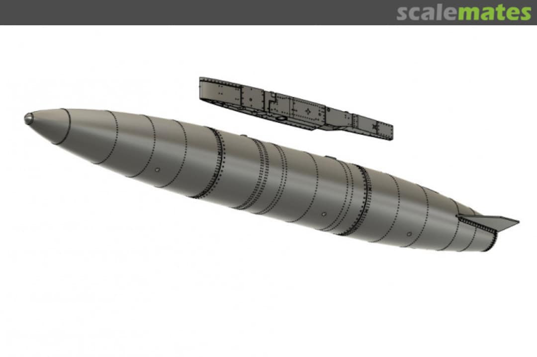 Boxart T51 Pylon + fuel Tank (Center line) WOL480101 Wolf 3D Resin Parts