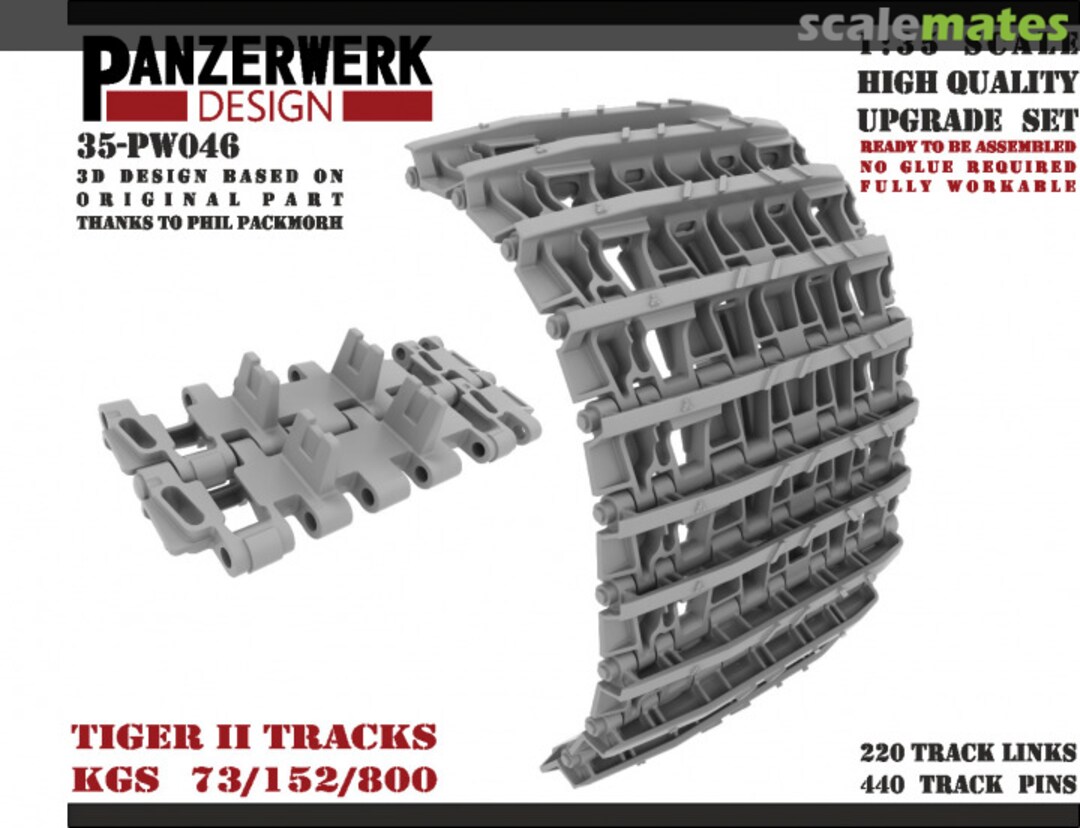 Boxart Tiger II Tracks Kgs 73/800/152 Late pattern 35-PW046 Panzerwerk design