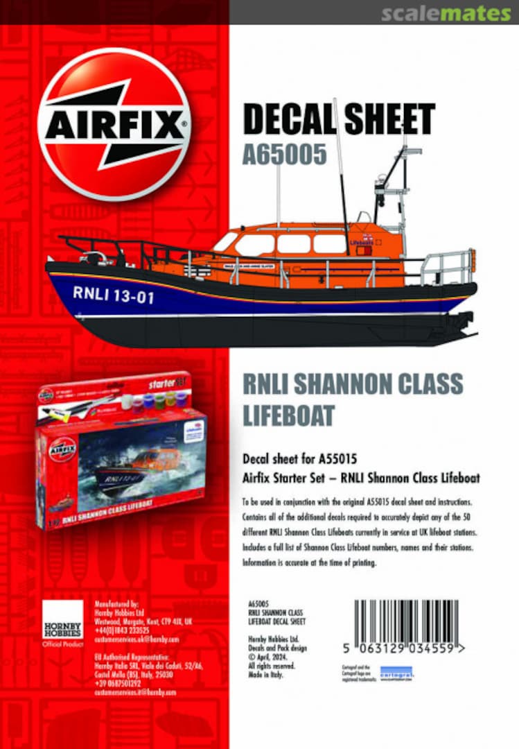 Boxart RNLI Shannon Class Lifeboat A65005 Airfix