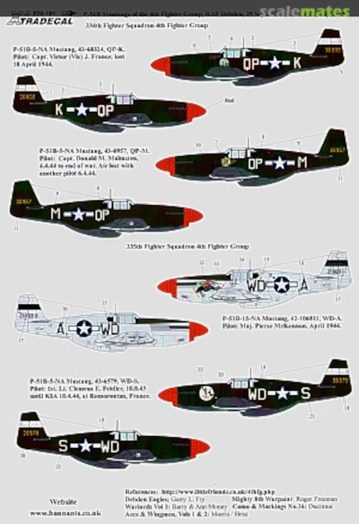 Boxart P-51B Mustang 4FG RAF Debden X72-101 Xtradecal