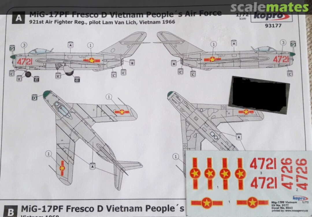 Boxart MiG-17PF 93177 Kopro