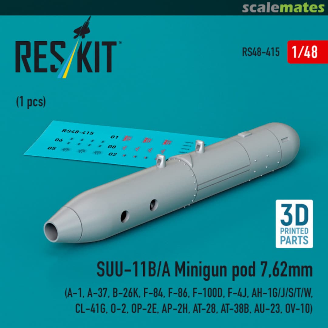 Boxart SUU-11B/A Minigun pod 7,62mm (1 pcs) RS48-0415 ResKit