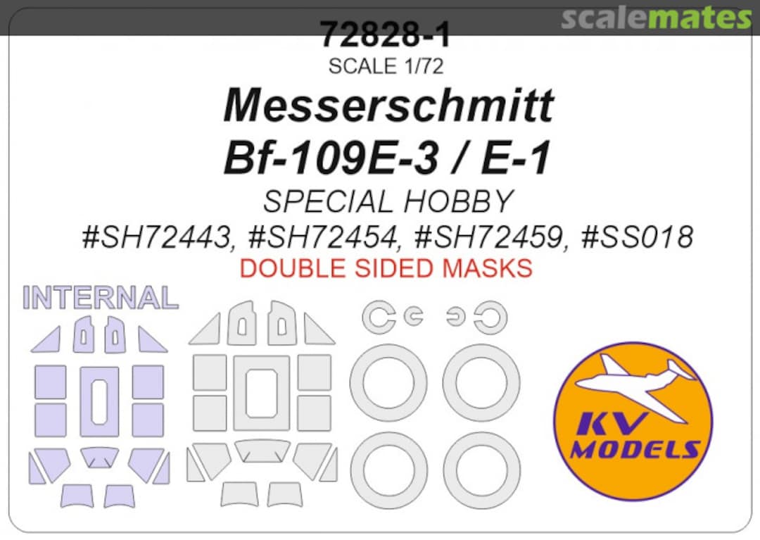 Boxart Bf 109E-3 / E-1 (Double sided masks) 72828-1 KV Models