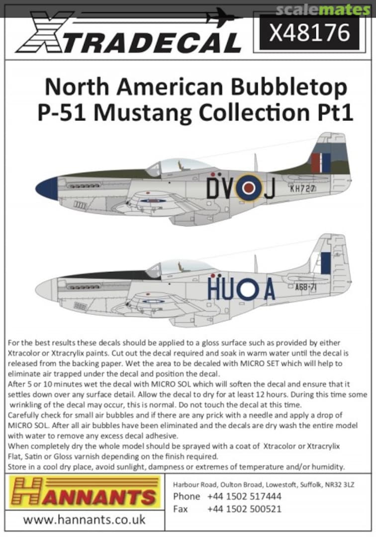 Boxart North-American P-51D Mustang Bubbletops X48176 Xtradecal