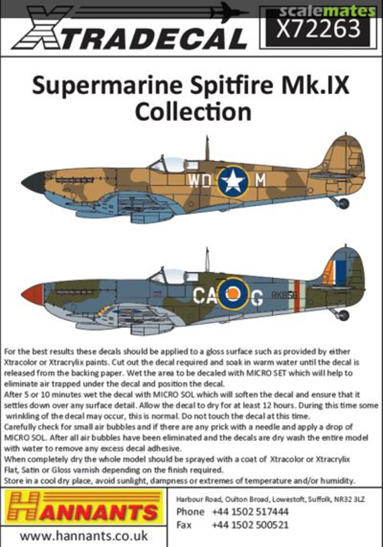 Boxart Supermarine Spitfire Mk.IX Collection X72263 Xtradecal