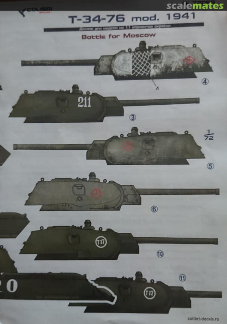 Boxart T-34-76 mod. 1941 72068 Colibri Decals