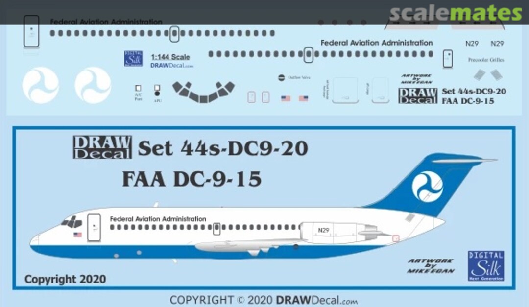 Boxart FAA DC-9-15 44-DC9-20 Draw Decal