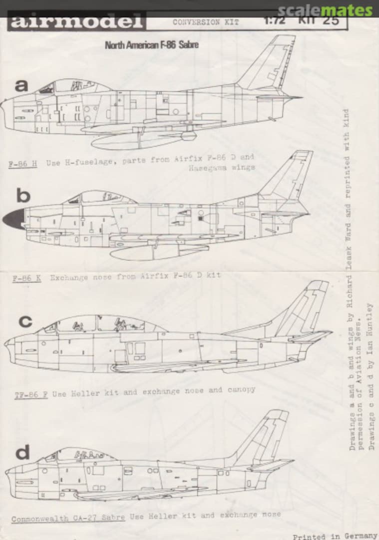 Boxart North American F-86 Sabre 25 Airmodel