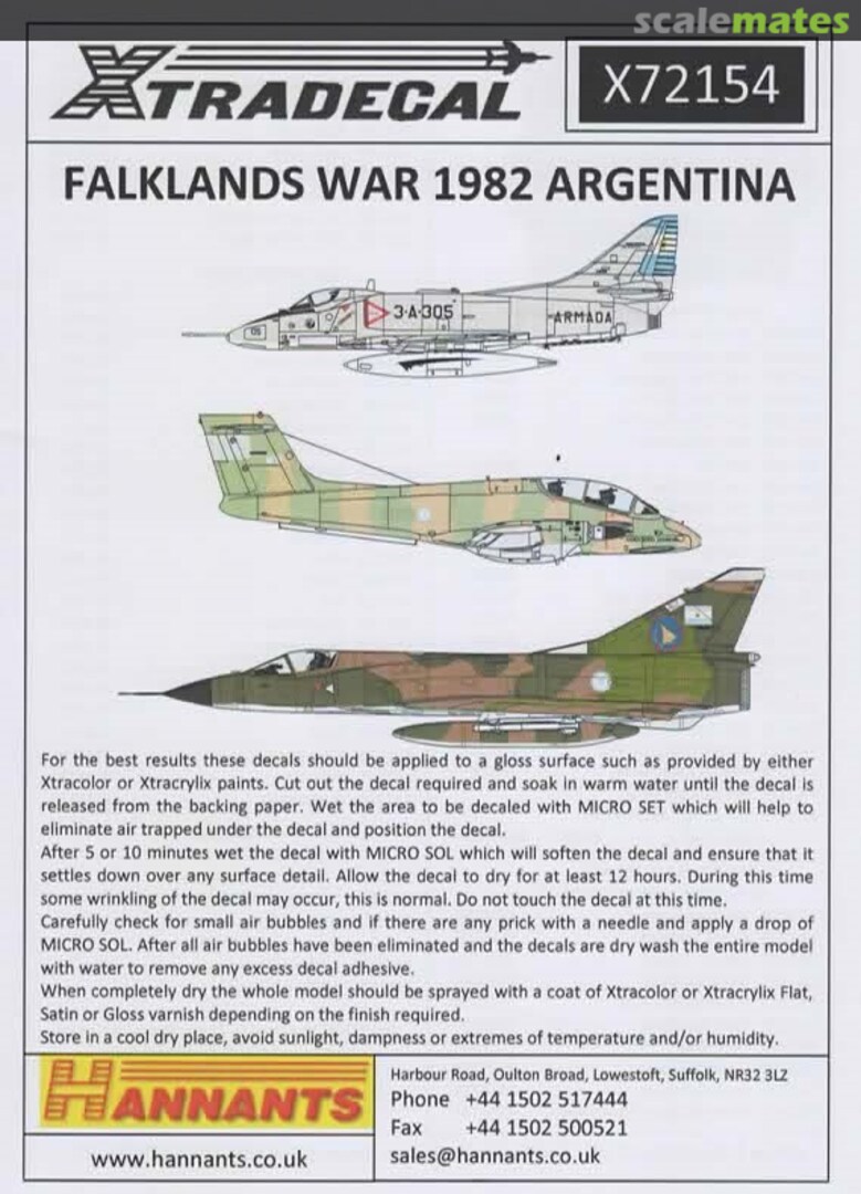 Boxart Falklands War 1982 Argentina X72154 Xtradecal