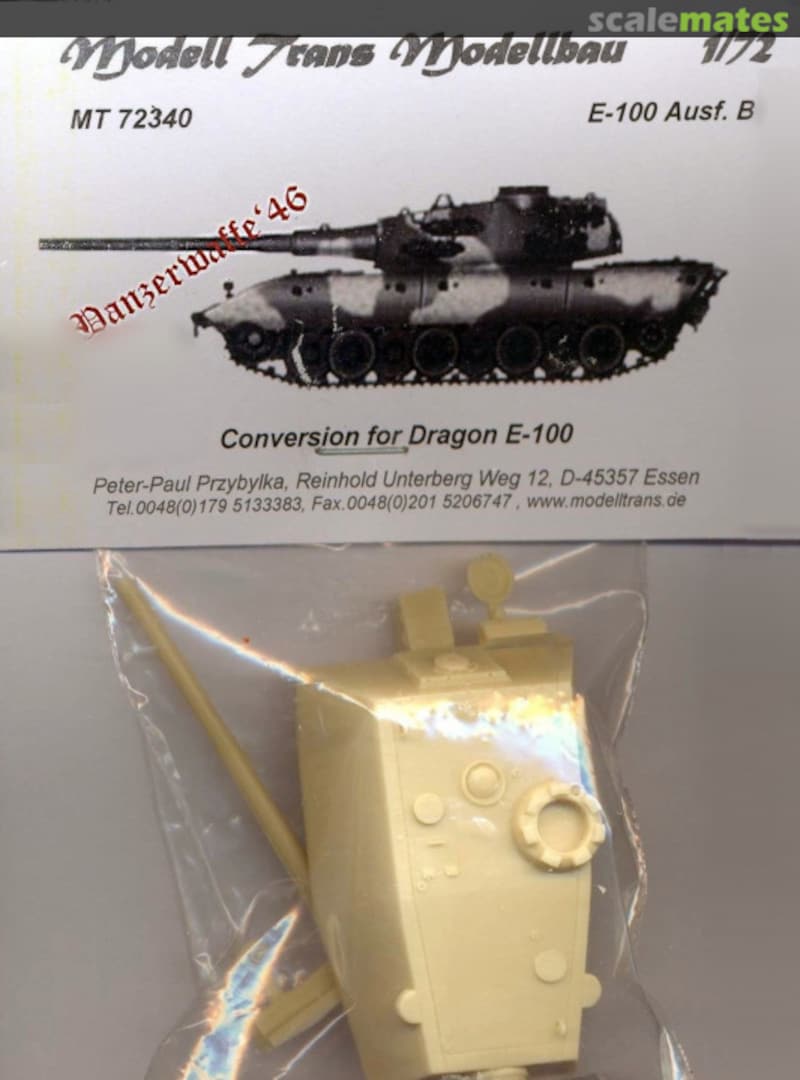 Contents E-100 Ausf.B MT72340 Modell Trans Modellbau