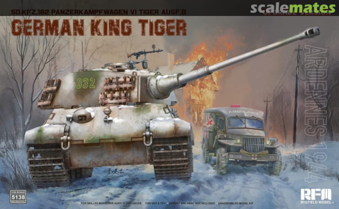 Boxart Sd.Kfz. 182 Pz.Kpfw.VI Ausf.B German King Tiger 5138 Rye Field Model