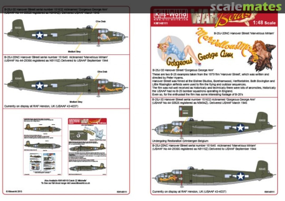 Boxart B-25J Hannover Street Mitchells KW148111 Kits-World