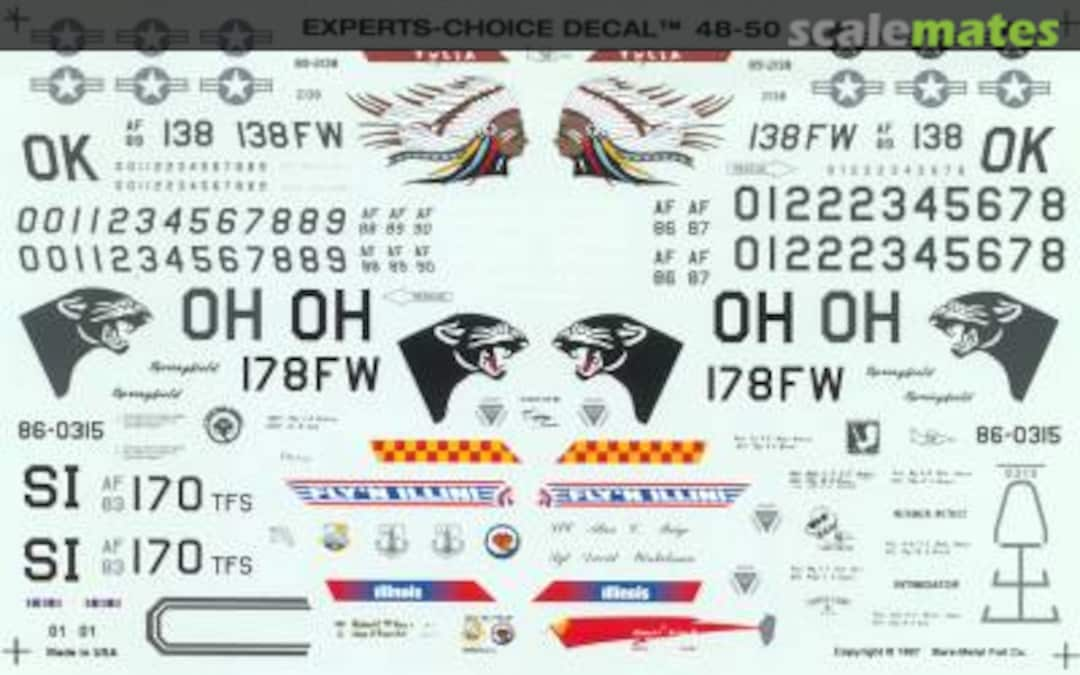 Boxart F-16'S Ohio, Ill, Oklahoma 48-50 Experts-Choice Decal