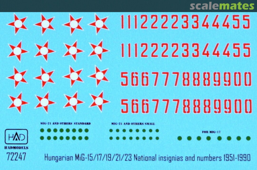 Boxart Hungarian National Insignias and Numbers 1951-1990 72247 HADmodels 