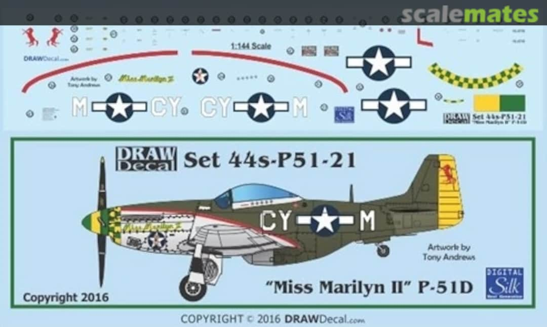 Boxart P-51D “Miss Marilyn II” 44-P51-21 Draw Decal