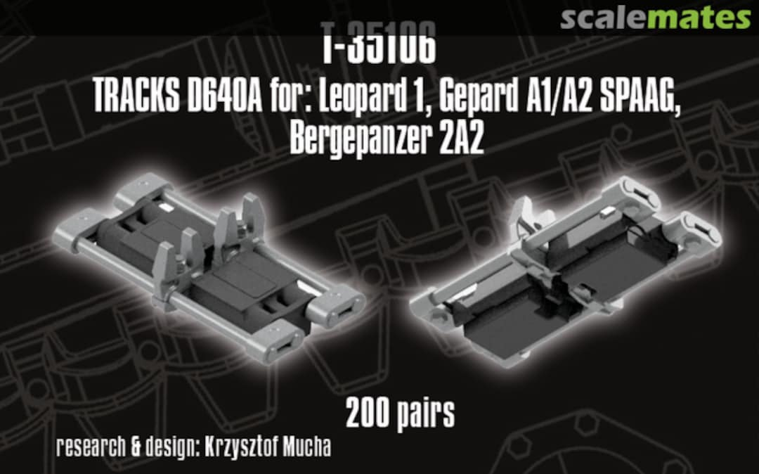 Boxart D640A tracks for Leopard 1; Gepard A1/A2 SPAAG; Bergepanzer 2A2 T-35106 QUICKTRACKS