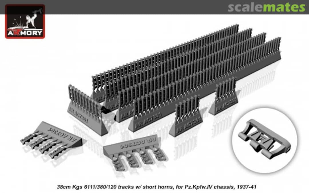 Boxart 38cm Kgs 6111/380/120 tracks w/short horns 1937-41 AC7301b Armory