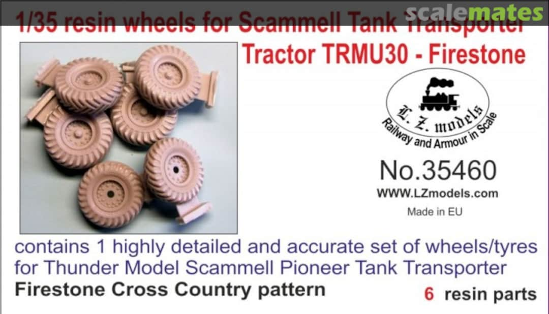 Boxart Resin wheels Firestone Cross Country for Scammell Pioneer TRMU30 Tractor 35460 L.Z. Models