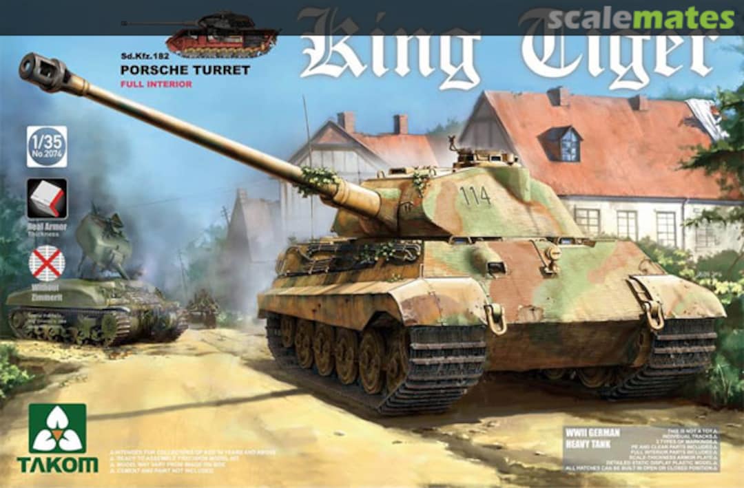 Boxart King Tiger Porsche Turret 2074S Takom